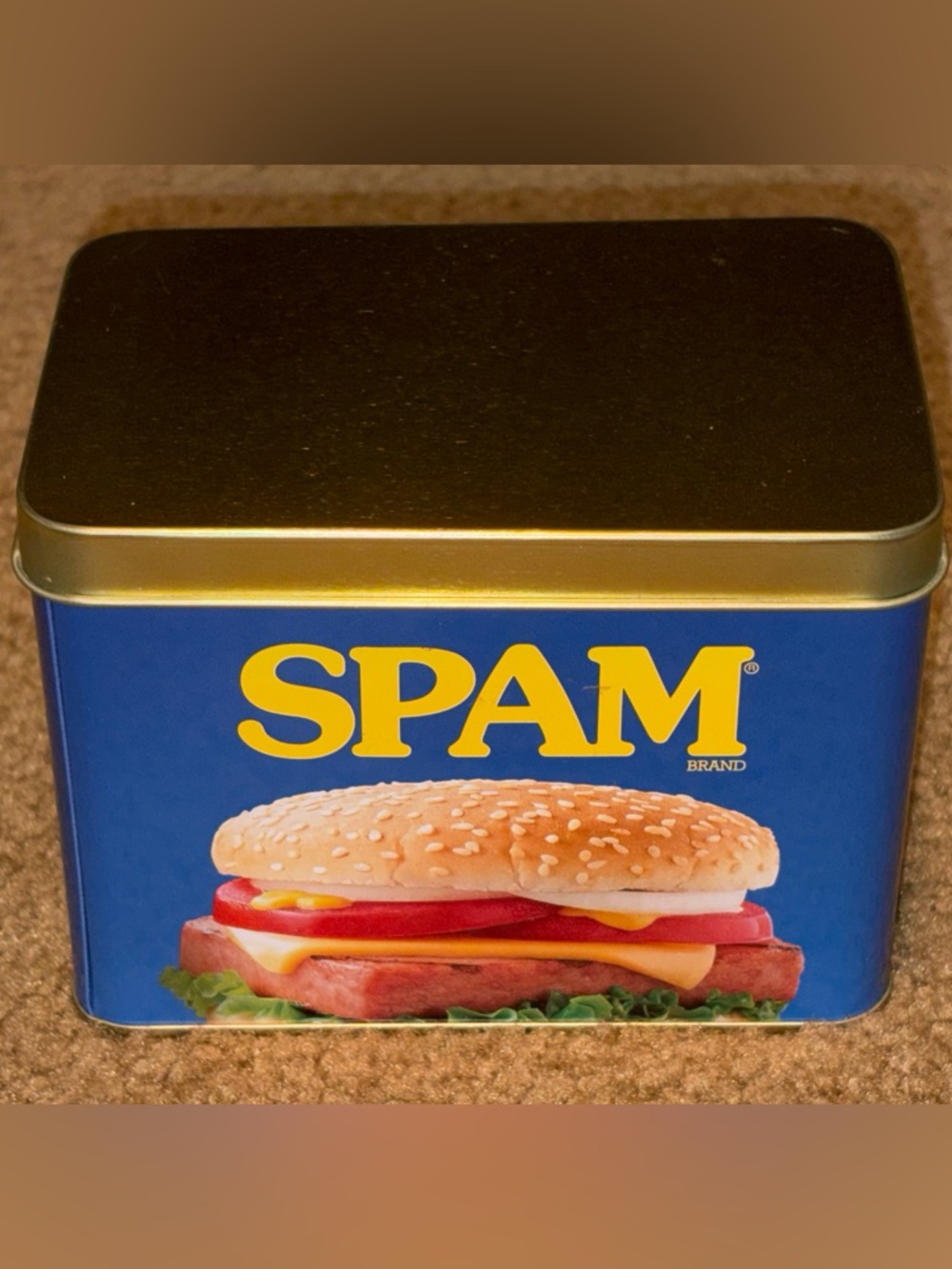 Bioworld Unisex Spam novelty crew socks in decorative Metal Tin. Sock Size 9-11